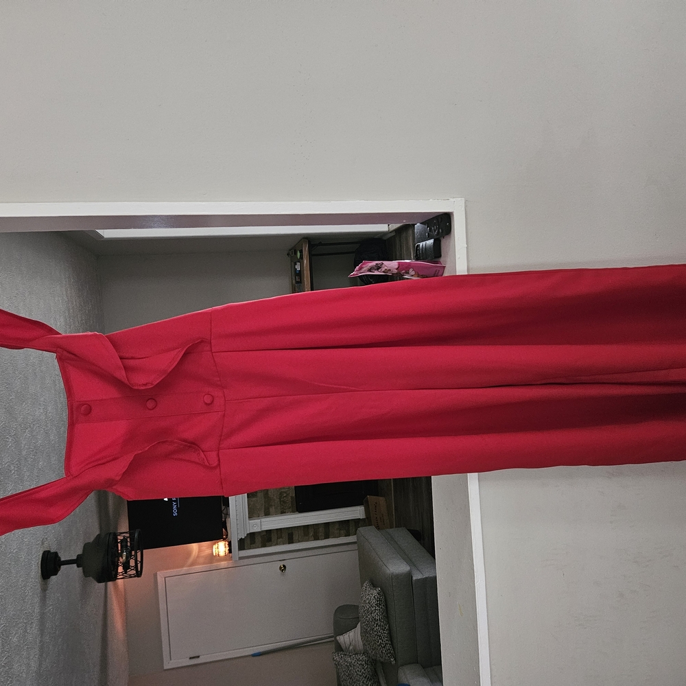 Elegant Red Sleeveless Jumpsuit